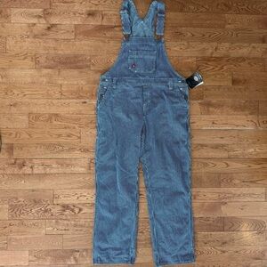 Dickie’s NWT Hickory Stripe Double Knee Bib Overalls size medium